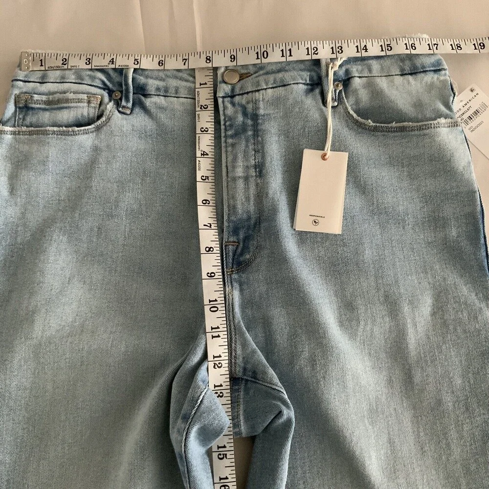 Good American Good Curve Skinny Crop Jeans Blue 15